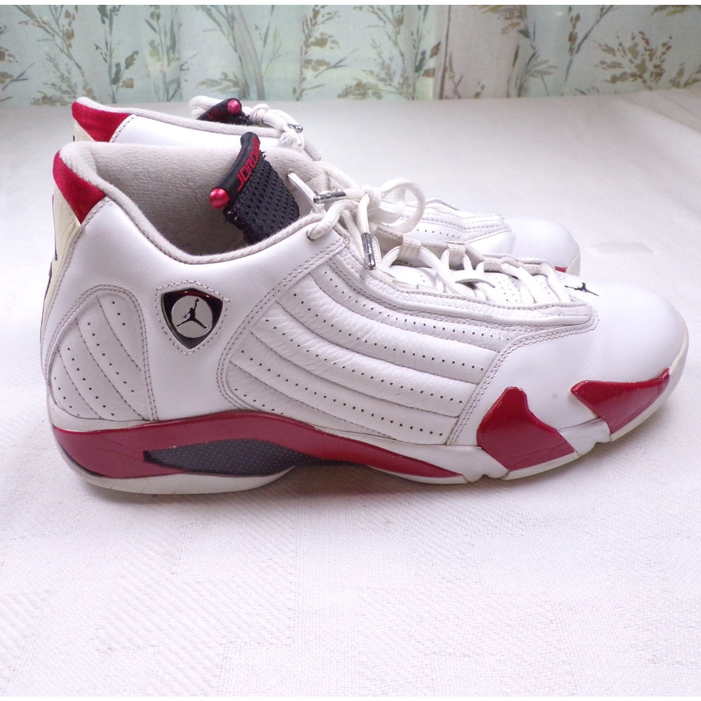 Jordan 14 Retro Candy Cane 2012 White Varsity Red 487471-101 Size 12 Vtg Rare